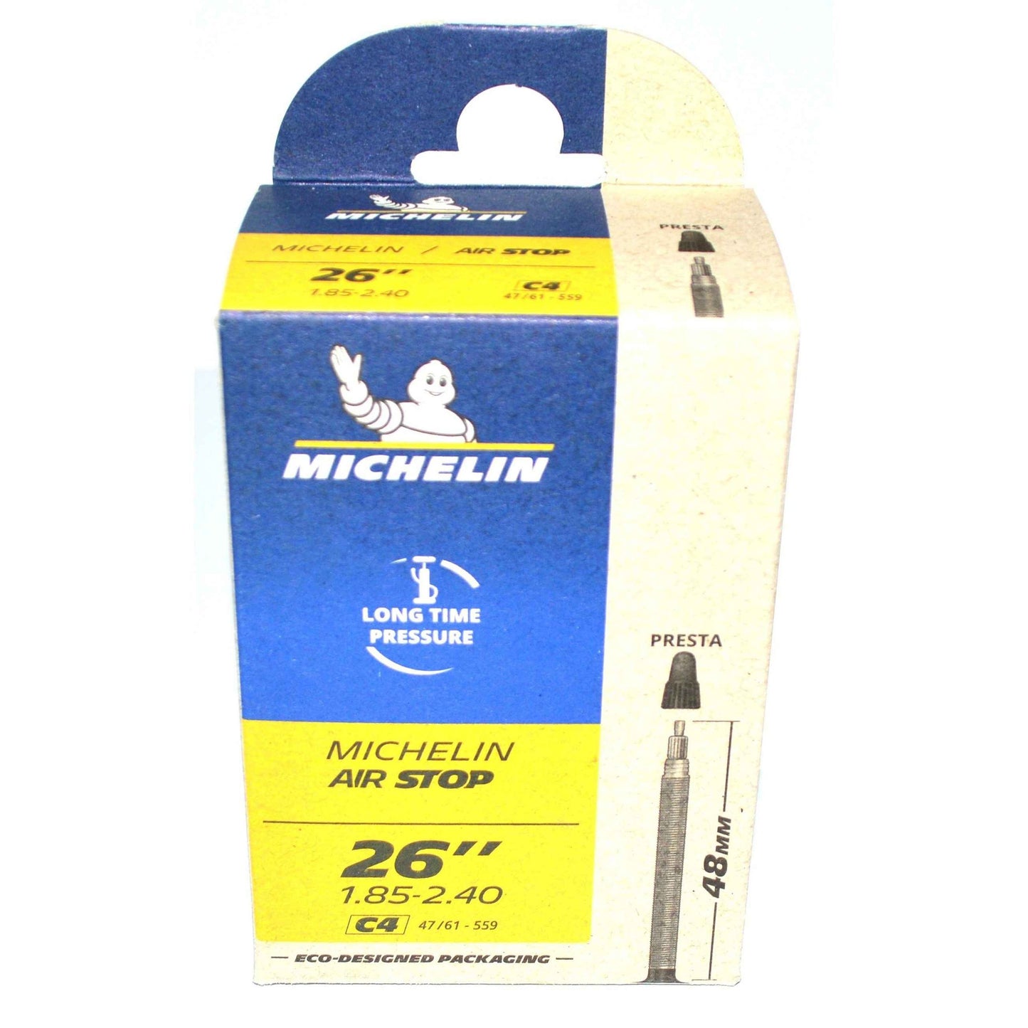 Chambre à air MICHELIN 26"X1.85-2.40 (47/61-559) PRESTA 48 mm "AIRSTOP" C4
