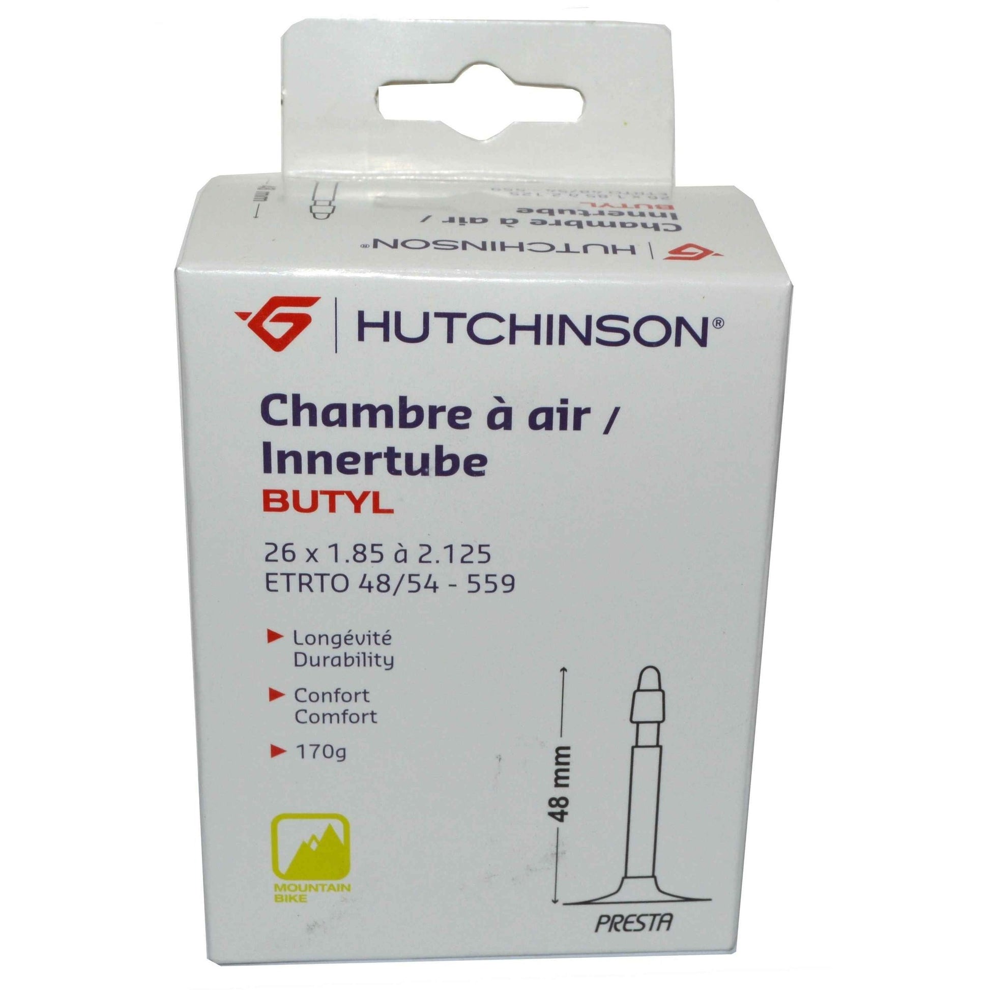 Chambre à air HUTCHINSON 26" X 1,85 à 2.125 PRESTA 48 mm MTB