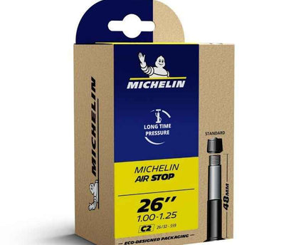 Chambre à air velo 26 pouces  x 1.00-1.25 michelin c2 valve standard 48mm 132g