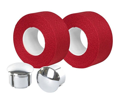 Guidoline Velox Tressostar 90 Rouge x2 + 2 bouchons vélo vintage / retrocoton