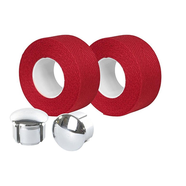 Guidoline Velox Tressostar 90 Rouge x2 + 2 bouchons vélo vintage / retrocoton