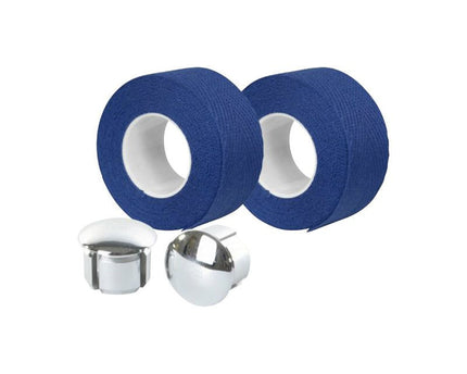 Guidoline Velox Tressostar 90 Bleu royal x2 + 2 bouchons vélo vintage coton