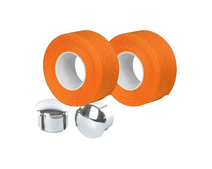 Guidoline Velox Tressostar 90 Orange x2 + 2 bouchons vélo vintage coton
