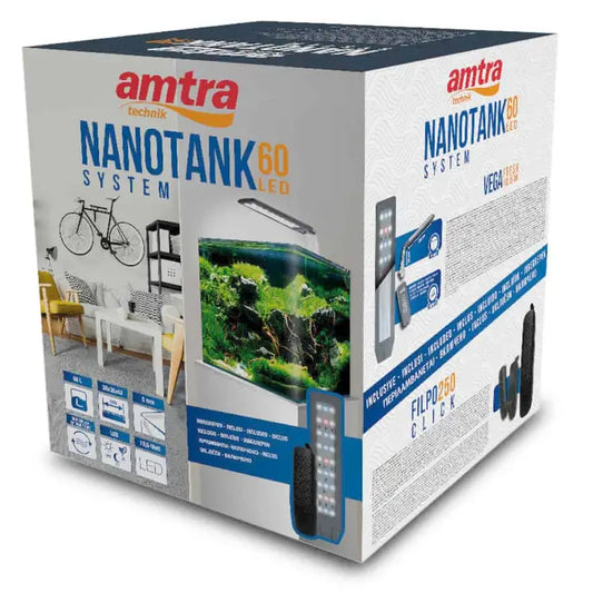 Aquarium AMTRA NANOTANK Cube en verre 60L 38x38x43cm
